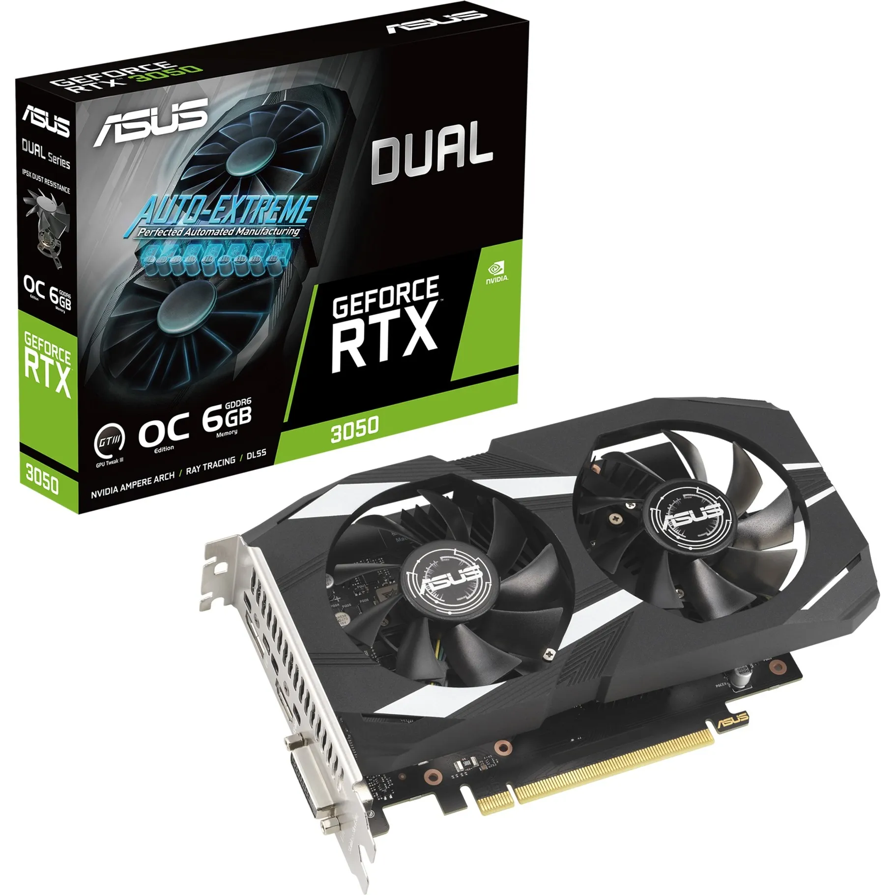 Dual -RTX3050-O6G NVIDIA GeForce RTX 3050 6 GB GDDR6, Scheda grafica