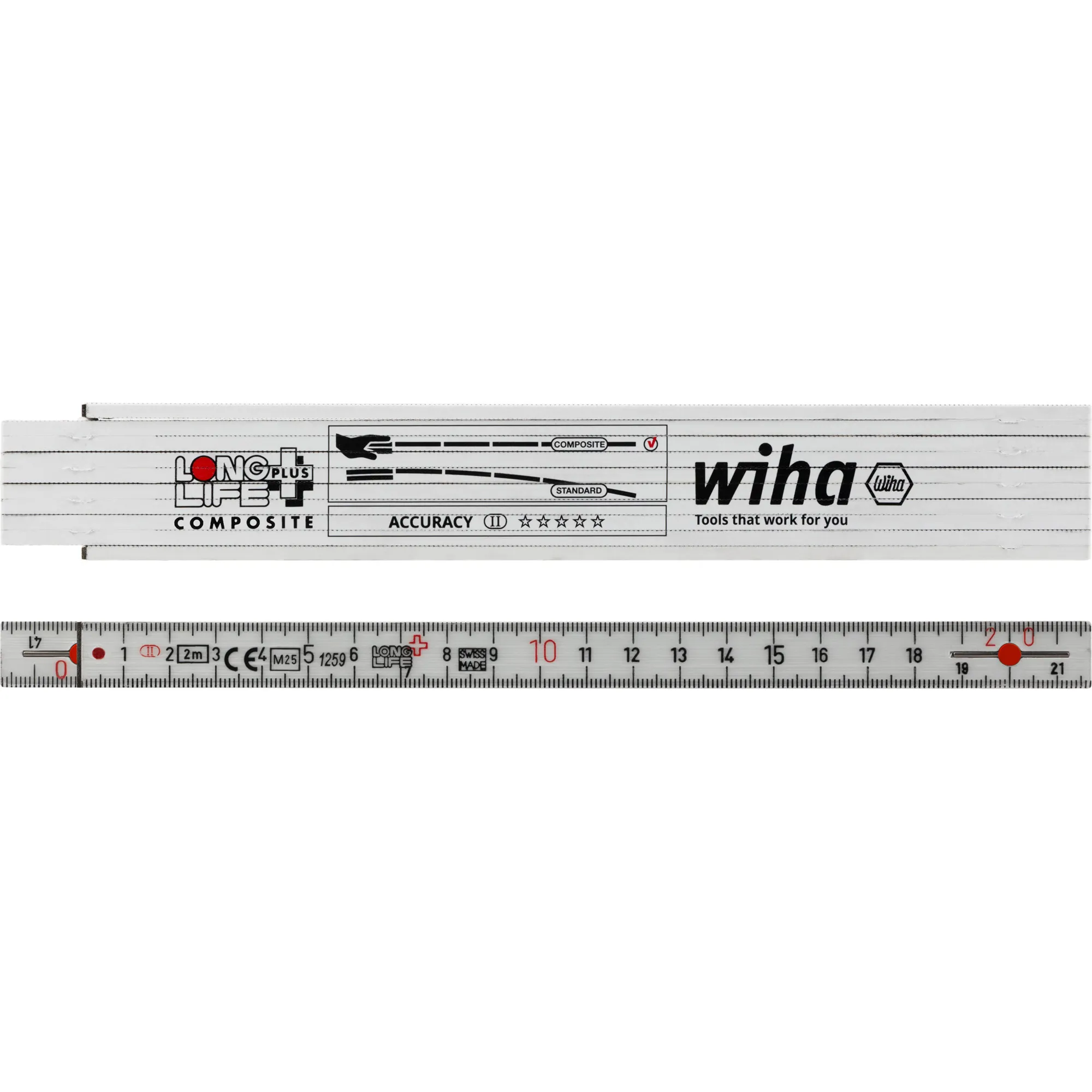 Metro pieghevole Longlife Plus Composite, 2 metri, Benchmark