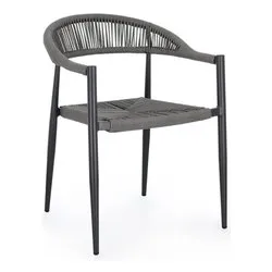 Sedia con braccioli alluminio, sintetico JANDIA Antracite 0665002