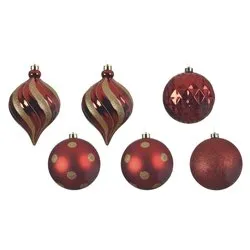 Set palline albero Natale (6pz-15cm) Plastica Red 9022565