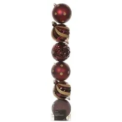 Set palline albero Natale (6pz-15cm) Plastica Oxblood 9022569