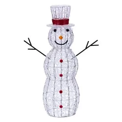 Pupazzo di neve Bianco (H105 cm) 3 giochi di luce (1pz) 220 luci - LED Bianco caldo e Bianco freddo IP44 80270