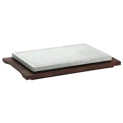 Piastra ollare (40x25cm) con base legno wengè 30x52 cm BIS13 099114 089
