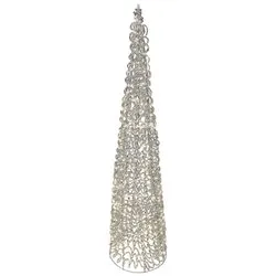 Cono 2 giochi di luce (D25 H100 cm) (1pz) 500 luci - MICROLED Bianco caldo IP44 Silver 9493904