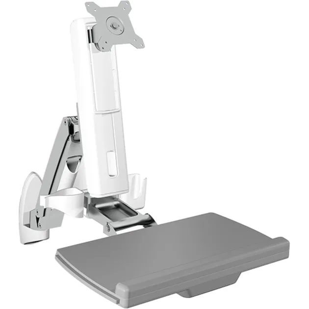 IB-MS600-W 61 cm (24") Parete Grigio, Argento, Bianco, Base per monitor