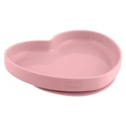 Piatto fondo bimbo silicone (20x19,6x3,6cm) cuore base ventosa Rosa 00010217160000