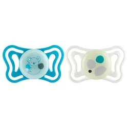 Succhietto lumi (16-36m) silicone 2 pz PHYSIOFORMA LIGHT Verde acqua e Bianco 00071086400000
