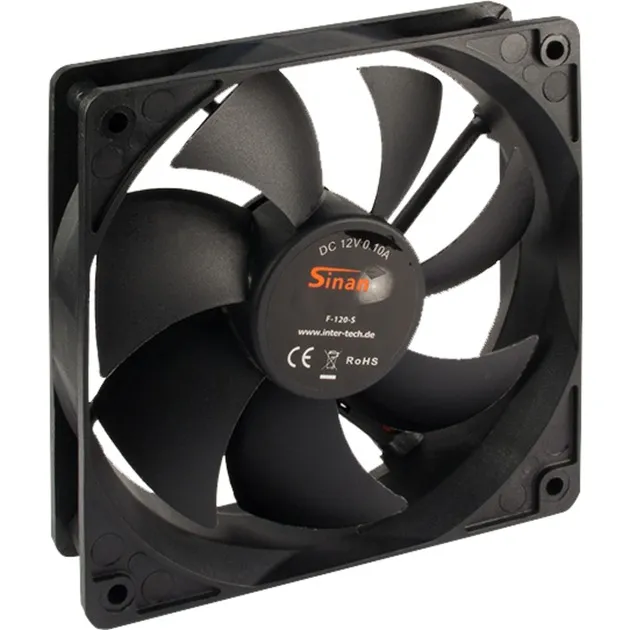 F-120-S Case per computer Ventilatore 12 cm Nero, Ventola