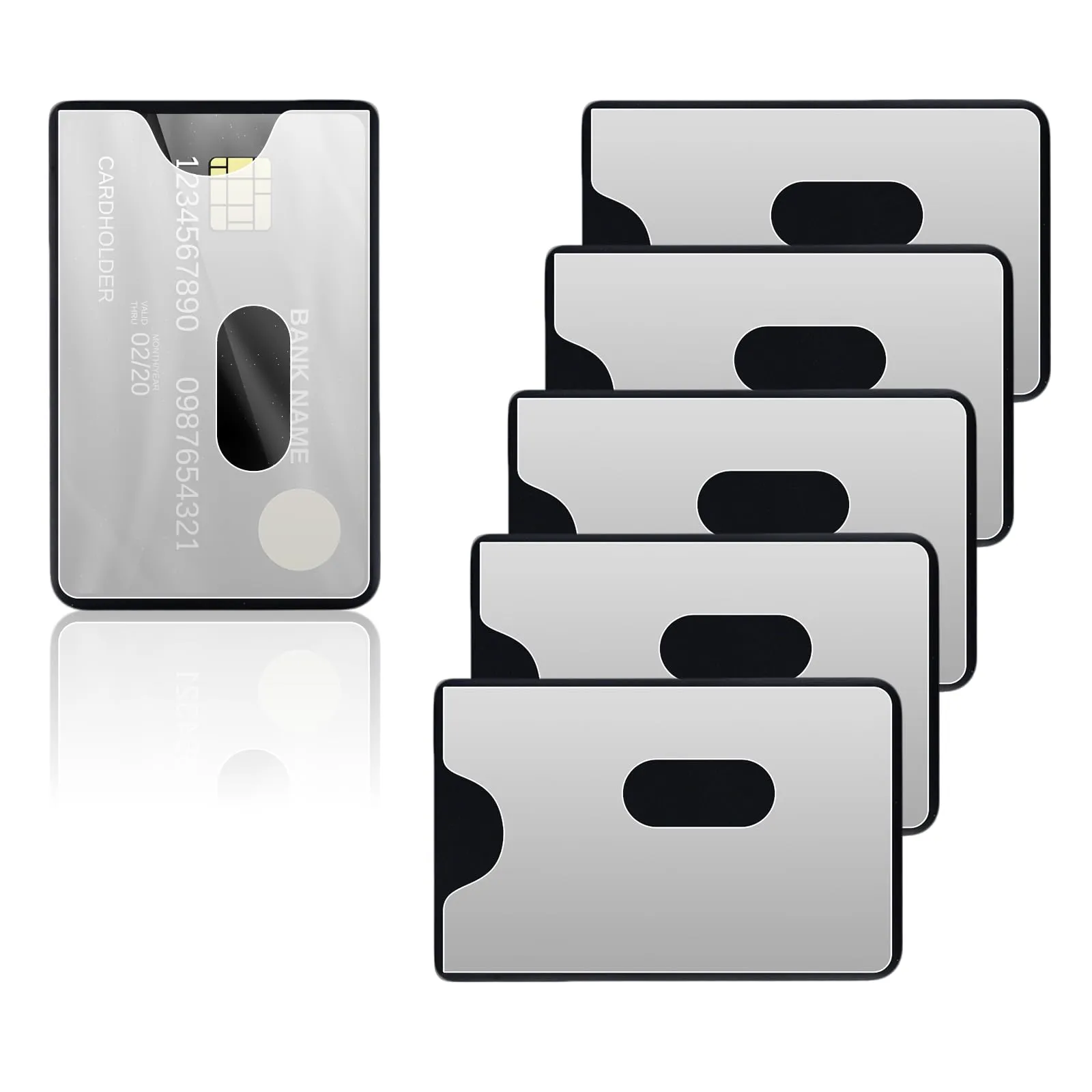 Carehabi Porta Carte di Credito Schermato 6 Pezzi Schermatura Carta di Credito Custodia Trasparente RFID 13.56 MHz per Viaggio e Uso Quotidiano 86x54mm Nero