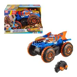 Radiocomando Tiger Shark Super Climber 2,4 GHz scala 1:15 (28cm) HOT WHEELS MONSTER TRUCKS Arancio e Blu JFR39