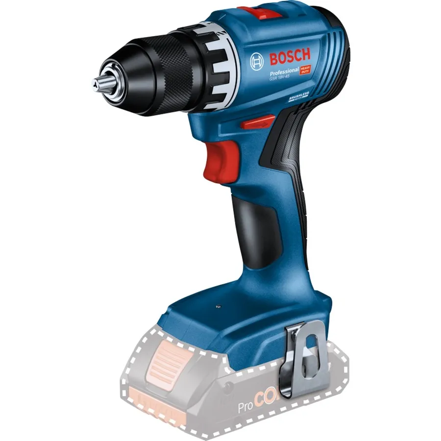 GSR 18V-45 Professional 500 Giri/min Senza chiave 900 g Nero, Blu, Trapano avvitatore