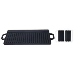 Piastra ghisa (50x23cm) double face liscia/rigata Nero C85000340