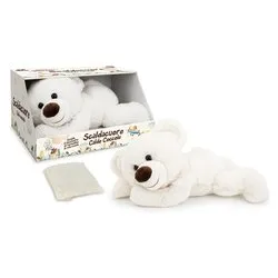 Peluche Orsetto steso Scaldacuore (32cm) GOGO Bianco 39631
