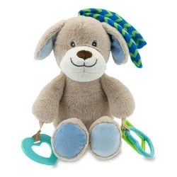 Peluche Cagnolino Morbidoso con sonaglio (26cm) GOGO ELITE Grigio e Azzurro 39582