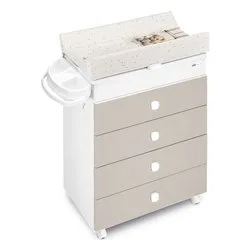 Bagnetto fasciatoio 4 cassetti (93x47x100,5cm) ASIA Tortora e Bianco 971006 C273