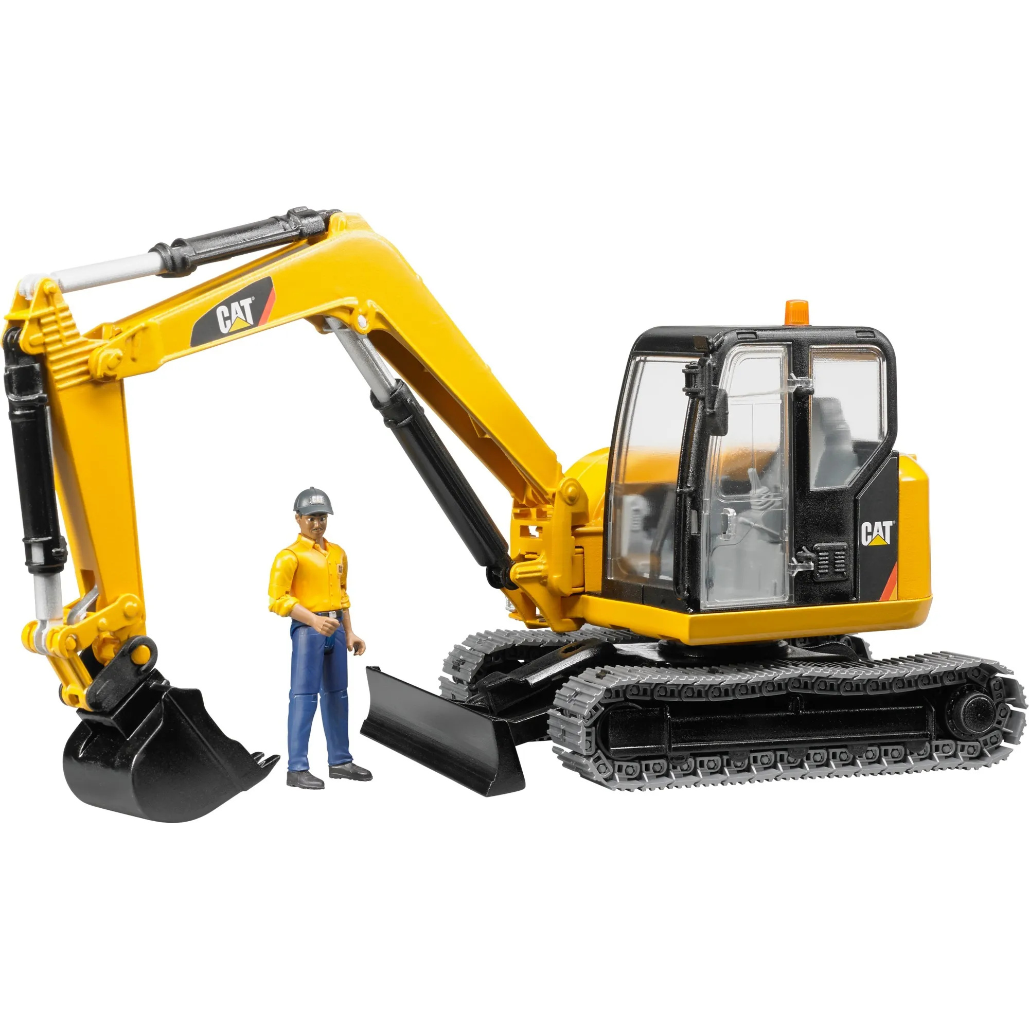 Cat Mini Excavator with worker veicolo giocattolo, Veicolo modello