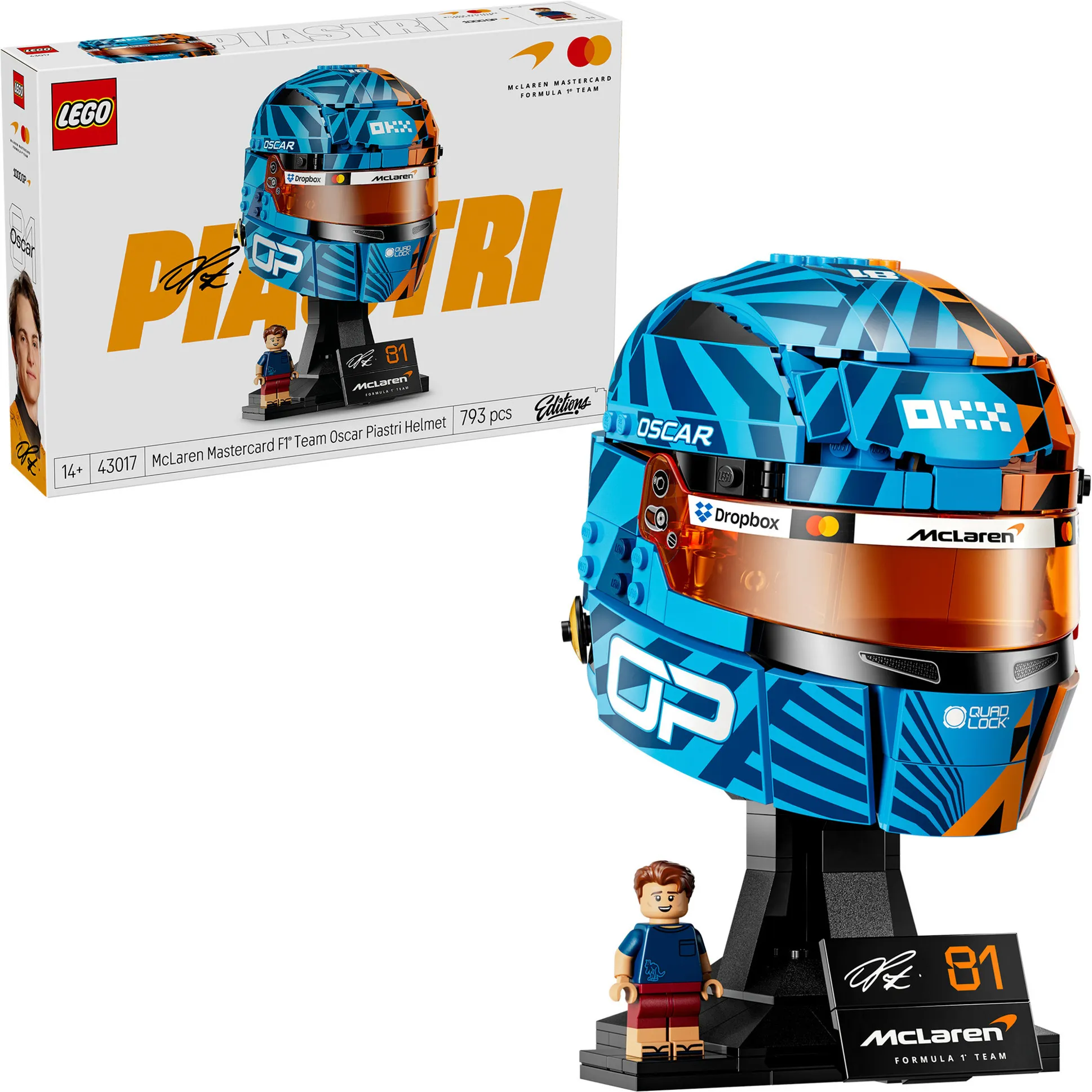 McLaren Mastercard F1 Team Oscar Piastri Helmet, Giochi di costruzione