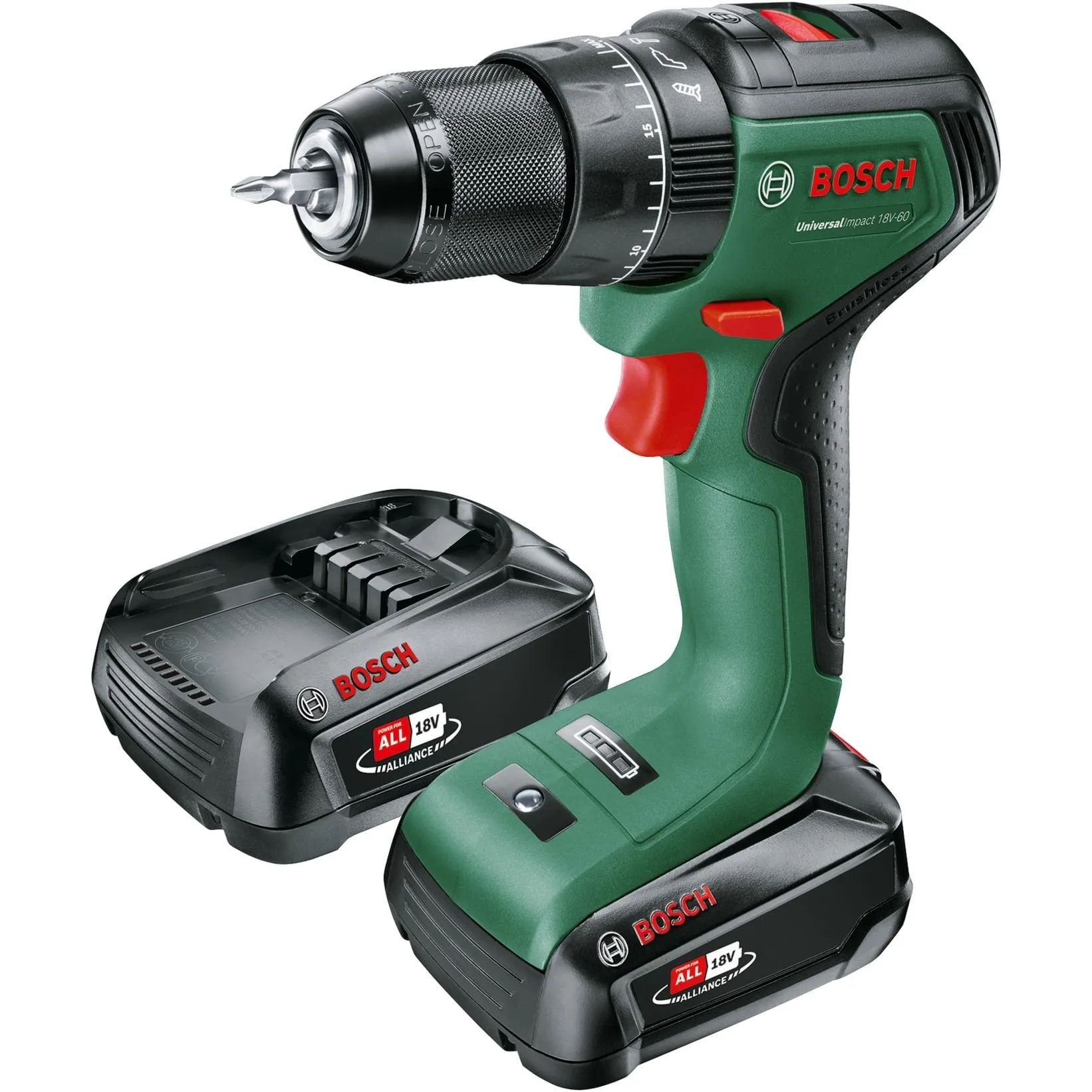 Universal Impact 18V-60 1900 Giri/min Senza chiave 1,3 kg Verde, Trapano avvitatore