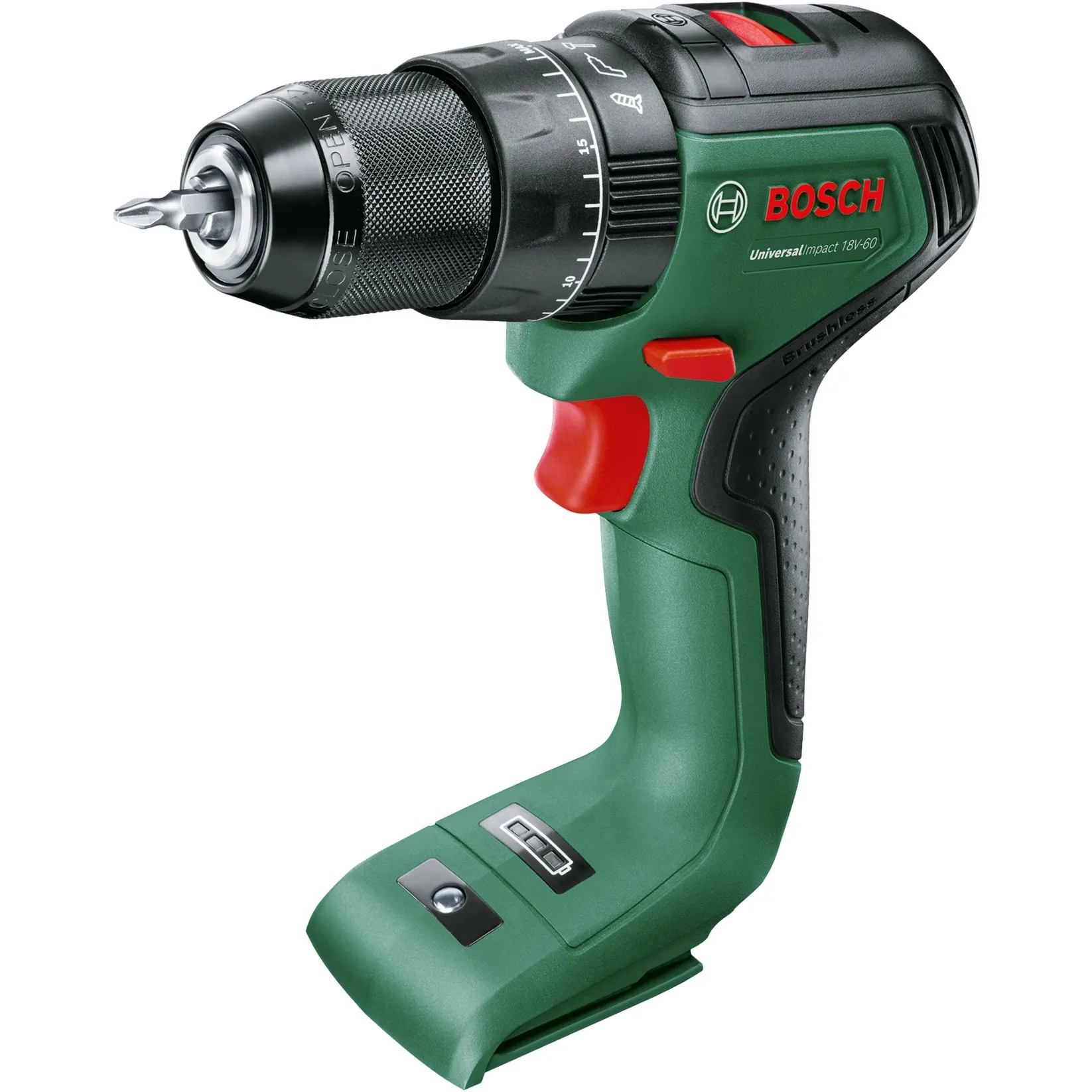 Universal Impact 18V-60 1900 Giri/min Senza chiave 1,3 kg Nero, Verde, Trapano avvitatore