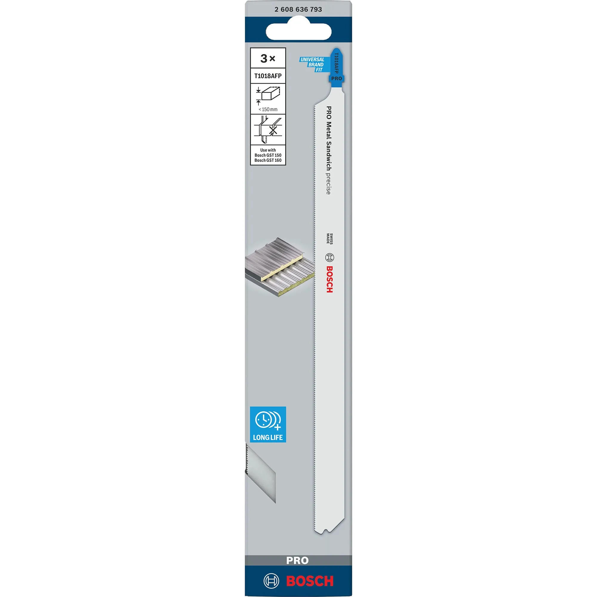 Lama per seghetto alternativo precisa PRO per sandwich metallico T 1018 AFP, 250mm, Lama per sega