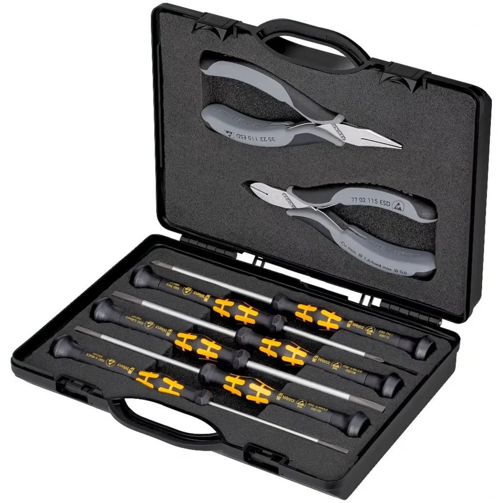 Set di pinze elettroniche ESD, 8 pezzi, Set pinze