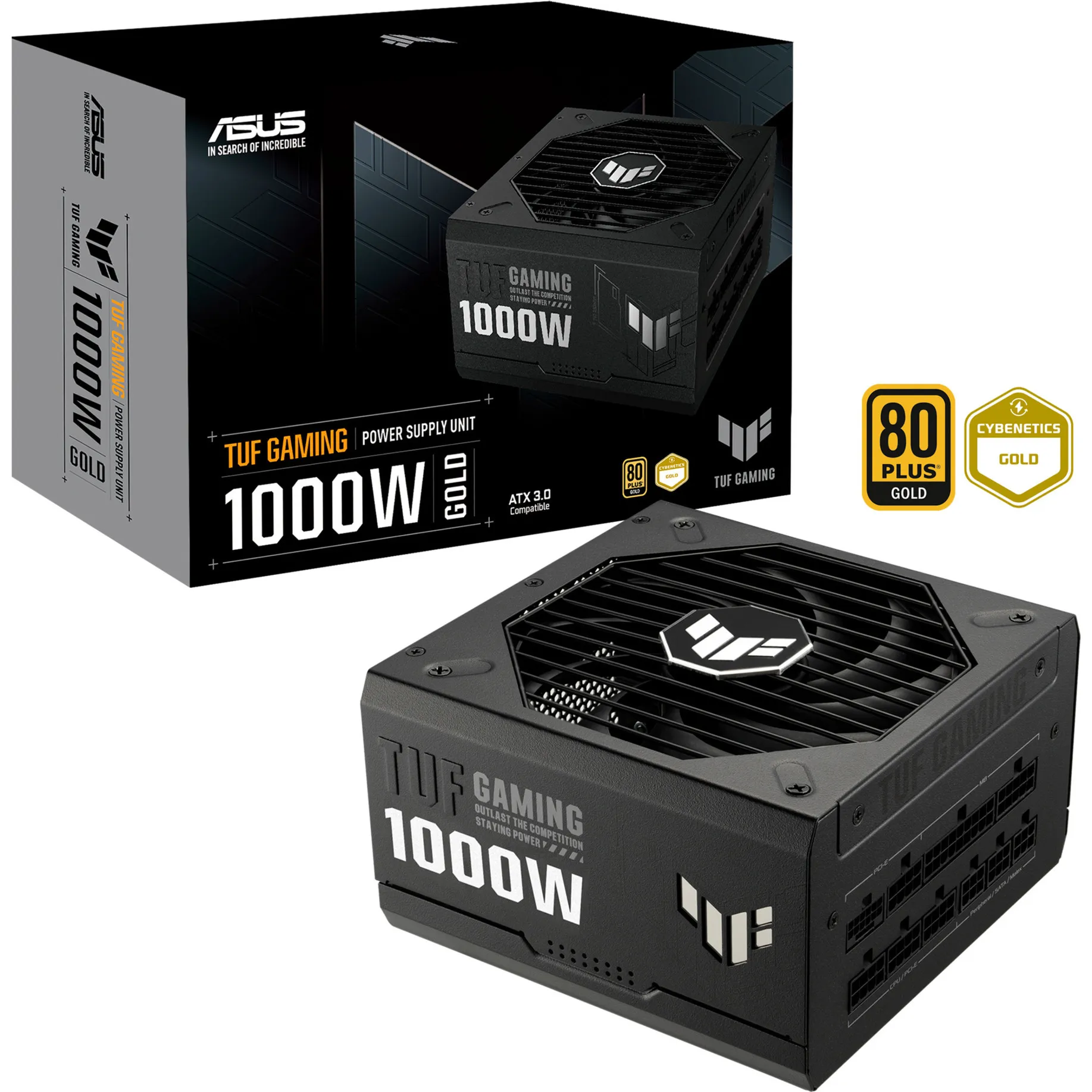 TUF Gaming 1000W Gold alimentatore per computer 20+4 pin ATX ATX Nero, Alimentatore PC