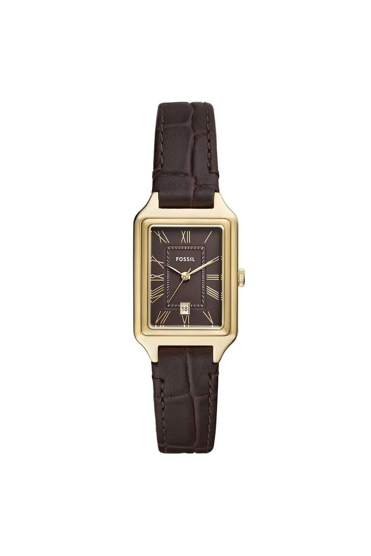 Fossil Raquel Orologio per donna, Movimento al quarzo con cinturino in acciaio inossiperbile o in pelle, Marrone caramello, 23MM