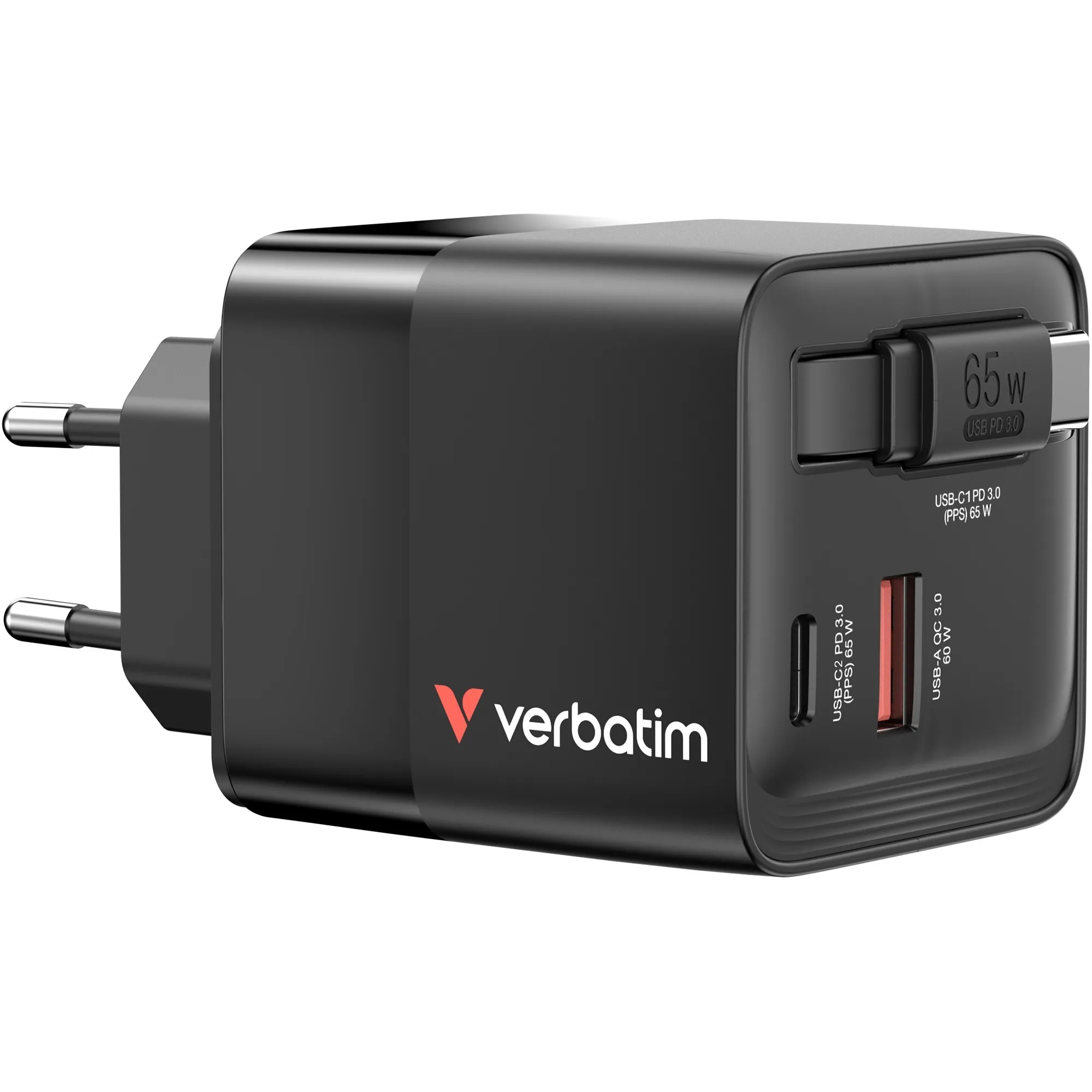 GaN Charger 65W Universale Nero AC Ricarica rapida Interno, Caricabatterie