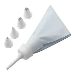 Sacco decoratore dolci 1 pz (28x15cm) con 5 beccucci Bianco 240