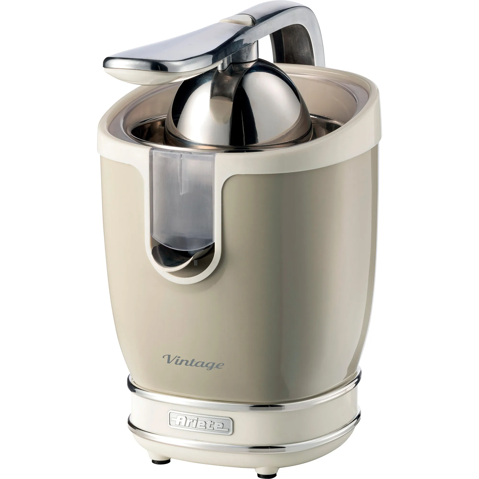 413 Spremiagrumi Elettrico con Leva - Salvagoccia - Motore Silenzioso - 85 Watt - Design Vintage - Beige
