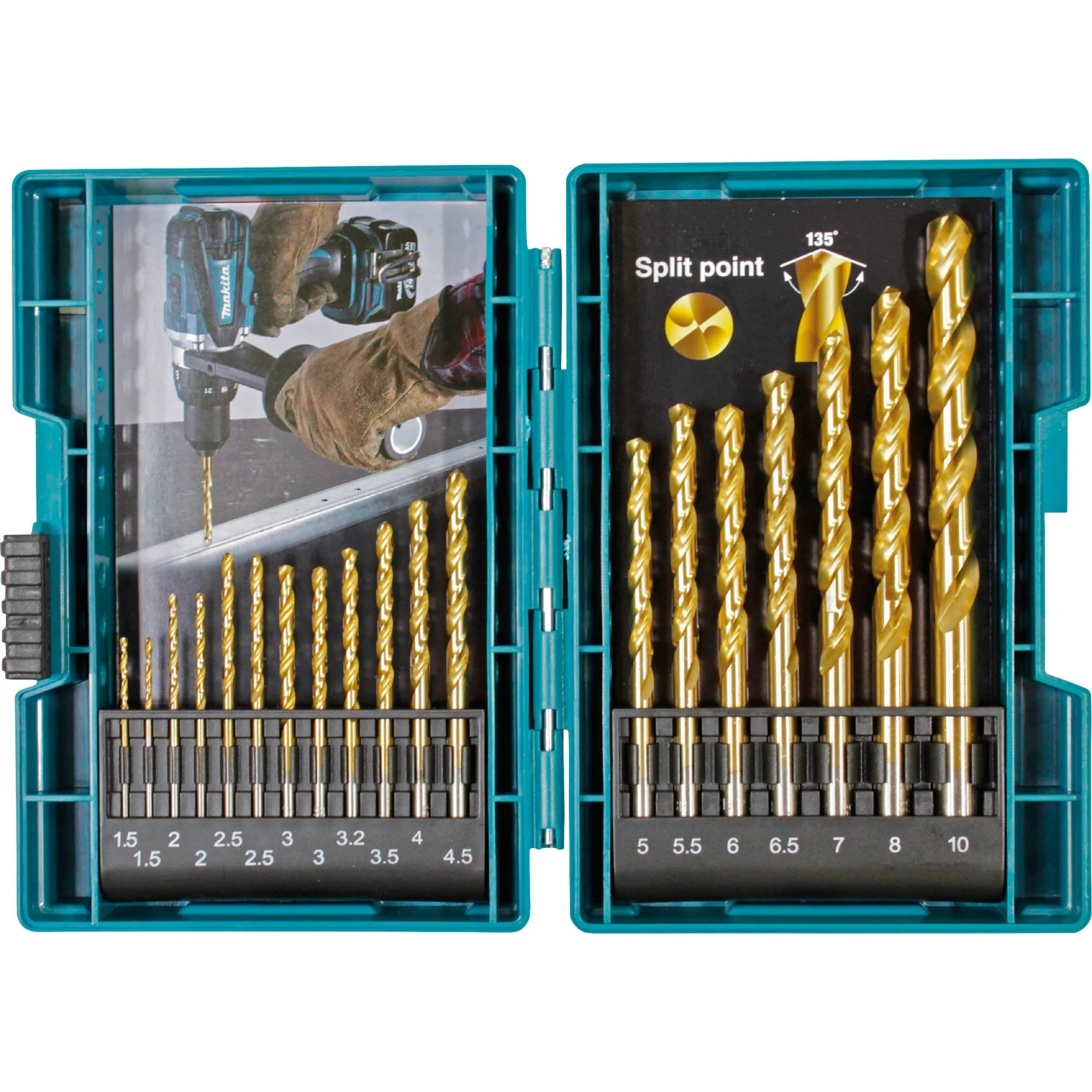 Set di punte per metallo HSS-Tin, 19 pezzi, Drill bit set