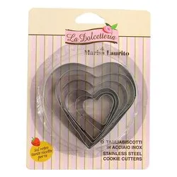 Formine biscotti 6 pz Cuore misure assortite LA DOLCETTERIA DI MARISA LAURITO Cromato 5036