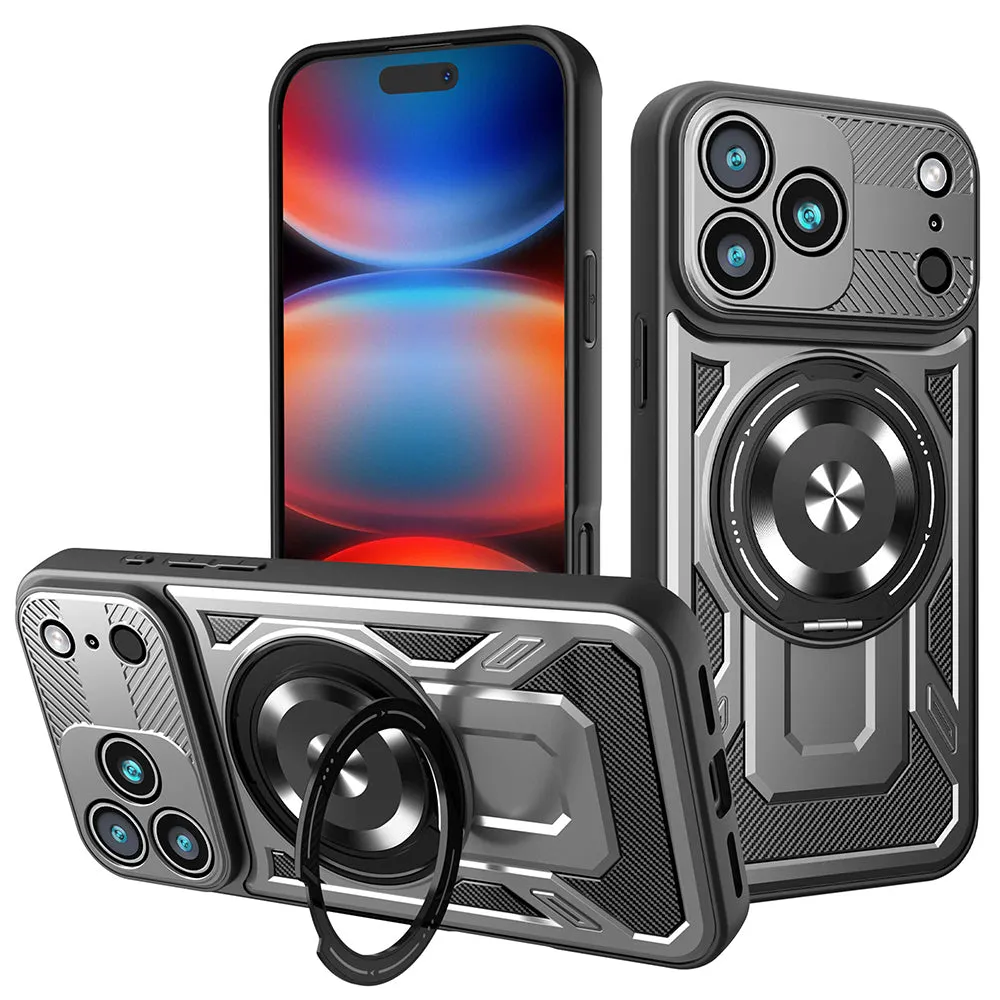 Custodia per Apple iPhone 17 Pro Max, Techsuit, RuggedCam, Grigio
