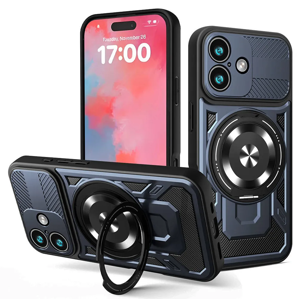 Custodia per Apple iPhone 17, Techsuit, RuggedCam, Blu