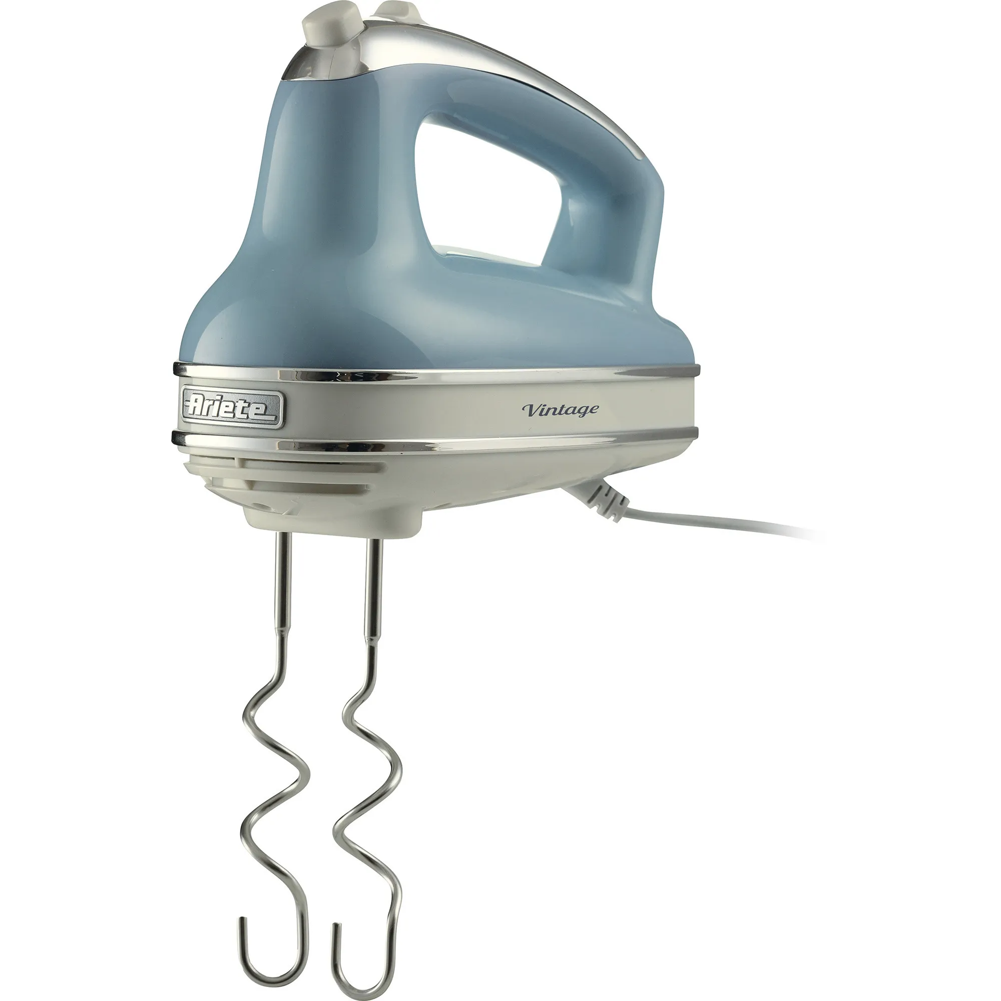 1548 Sbattitore Vintage, 450W, 5 velocità, Funzione turbo, 2 fruste, Celeste, Mixer manuale