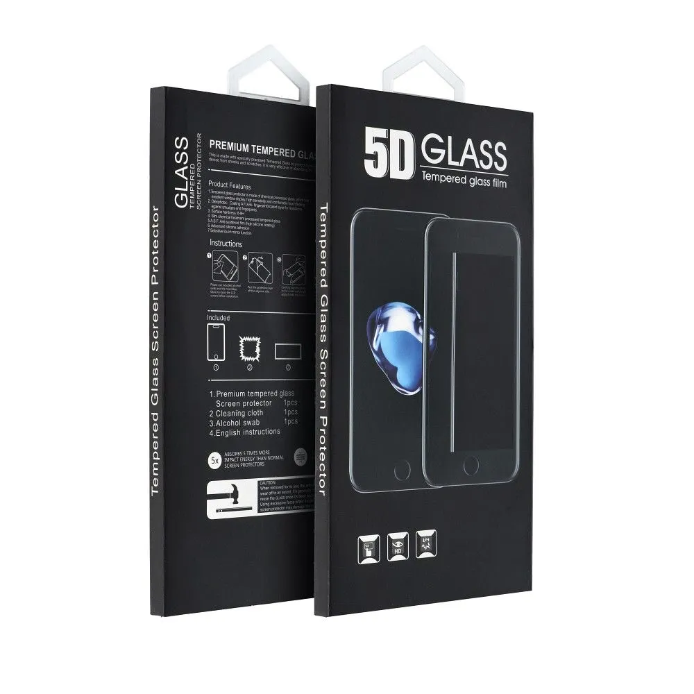 Pellicola protettiva schermo OEM per Samsung Galaxy A22 A225, Vetro temperato, Full Glue, 5D, Nero