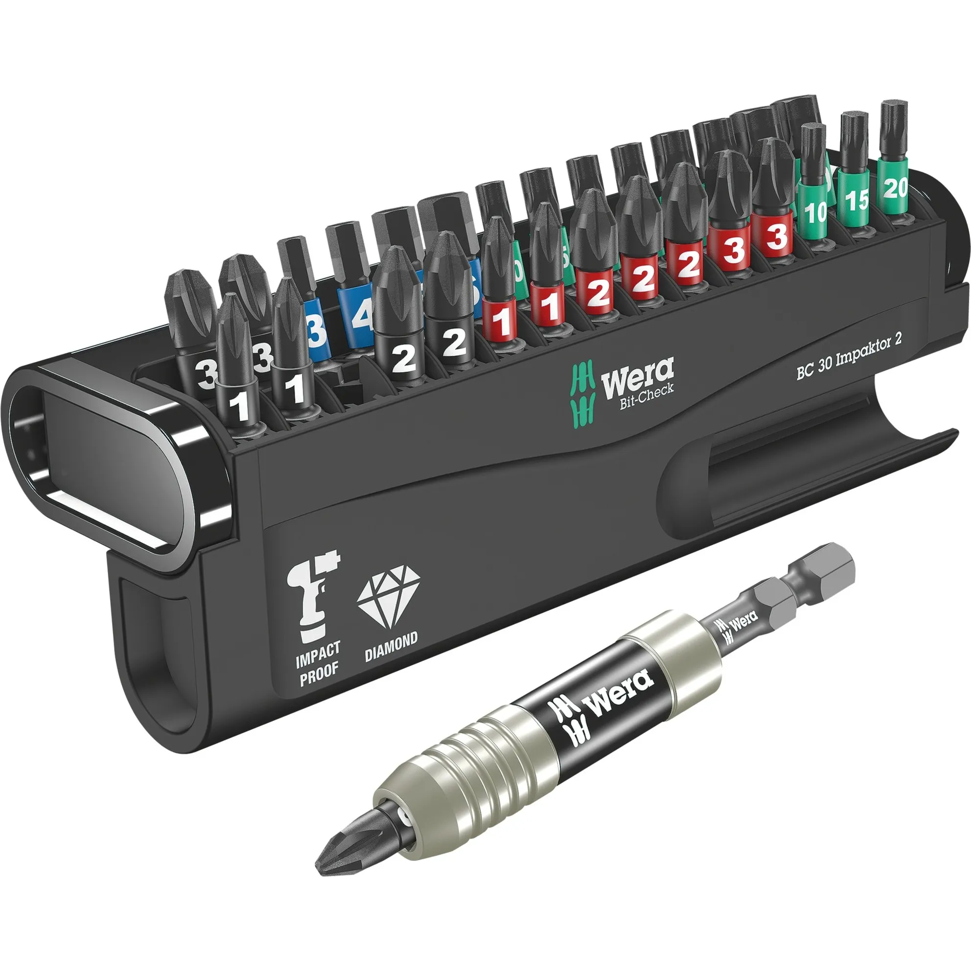 Set di punte 30 Impaktor 2, 1/4", 30 pezzi, Set di bit