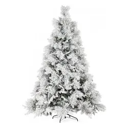 Albero Natale addobbato AVEZZANO Verde innevato (PVC e PE - H180 D125 cm) 0974215
