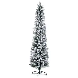 Albero Natale SILLIAN Verde innevato (Slim PVC - H240 D68 cm) 0970179