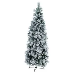 Albero Natale PRAGA Verde innevato (Slim PVC - H210 D70 cm) 0933554