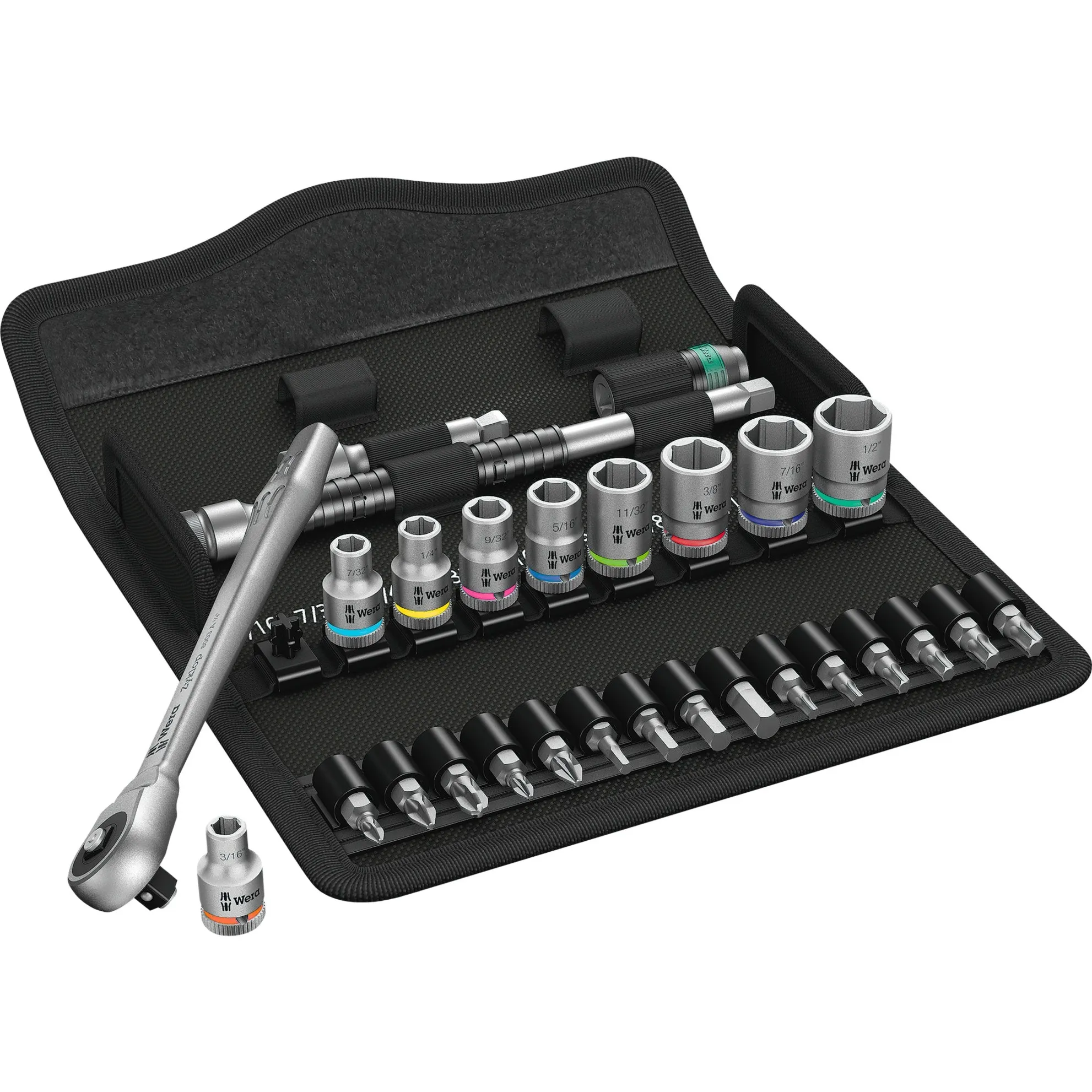 8100 SA 10 Set di cricchetto Zyklop Metal, in pollici, 1/4", Set di strumenti