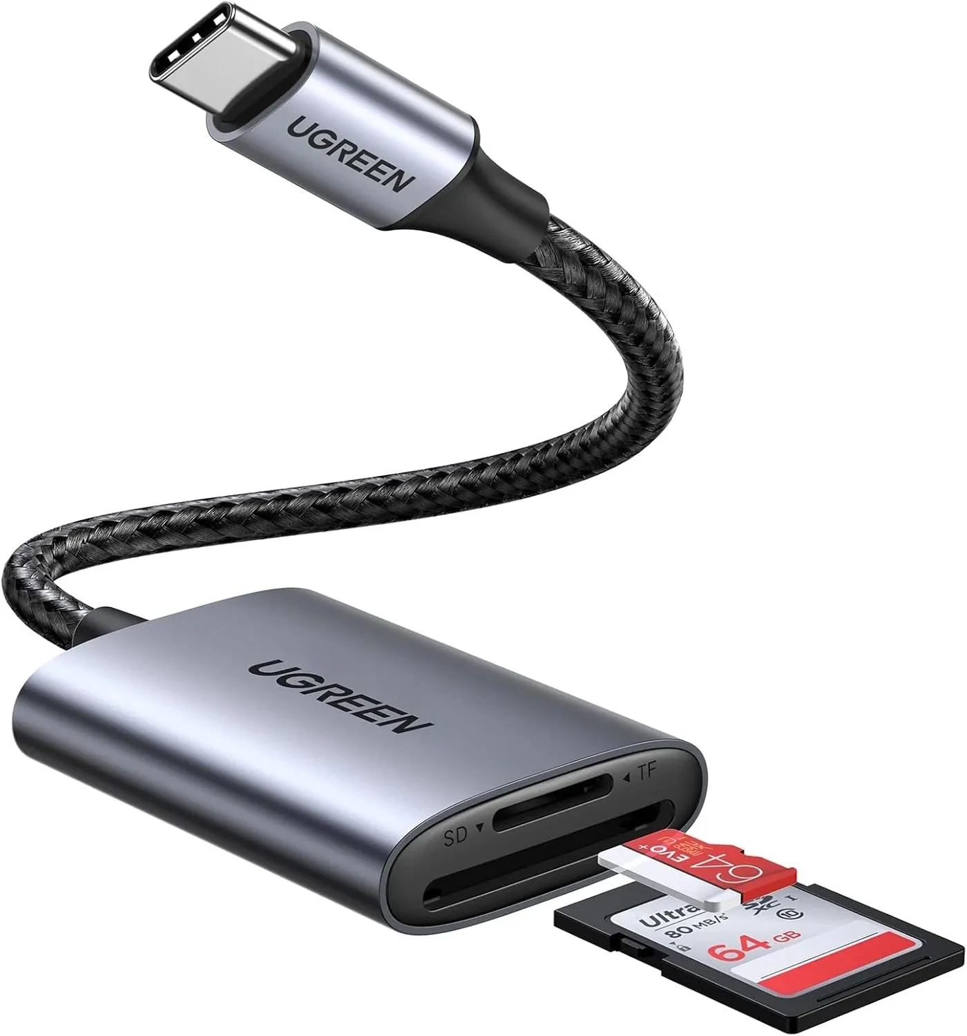 Lettore di schede USB-C UGREEN CM401 (80888), SD - microSD, Grigio