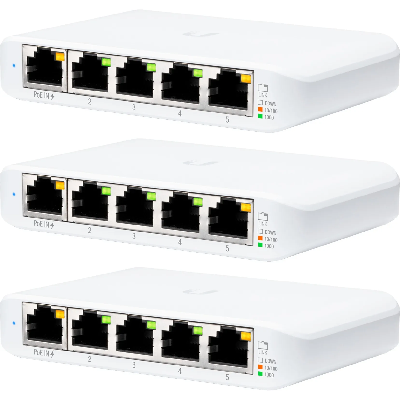 UniFi Switch Flex Mini (3-pack) Gestito Gigabit Ethernet (10/100/1000) Supporto Power over Ethernet (PoE) Bianco, Interruttore