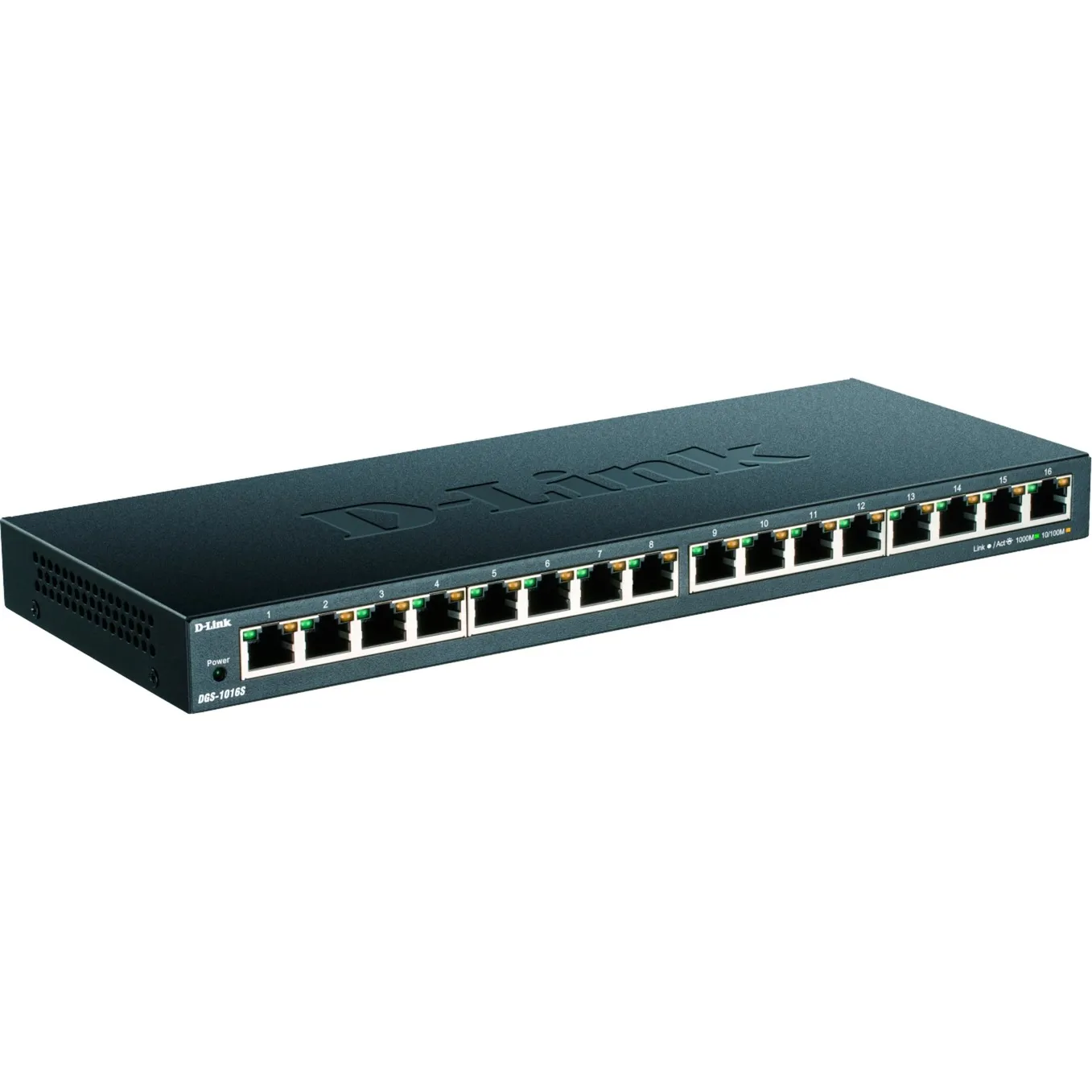 DGS-1016S Non gestito Gigabit Ethernet (10/100/1000) Nero, Interruttore
