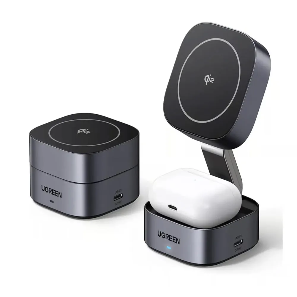 Caricabatterie Wireless UGREEN W702 3in1, 20W, 1.67A, 1 x USB-C, Nero