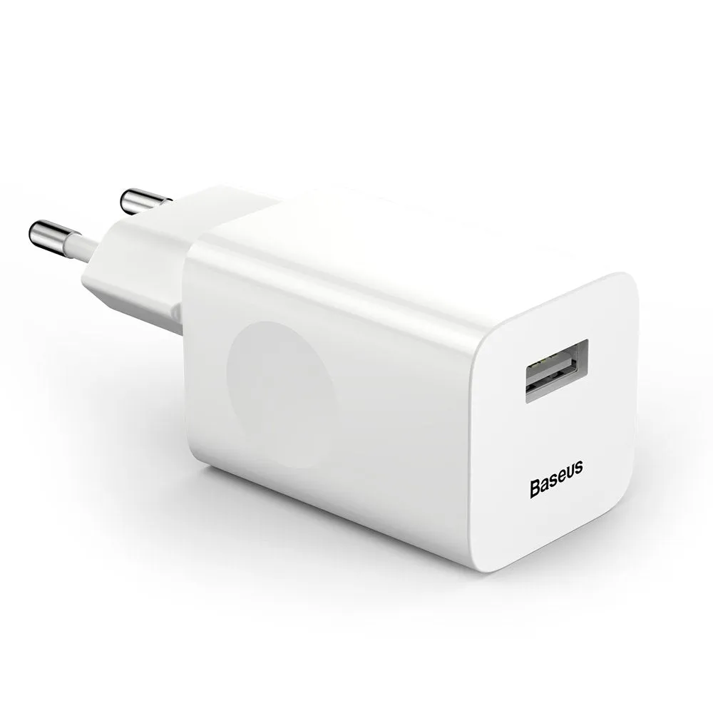 Caricabatterie Rete Baseus, 24W, 3A, 1 x USB-A, Bianco CCALL-BX02