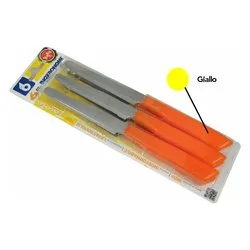 Set coltelli 6 pz lama dentata (11cm) Giallo 30006GSC