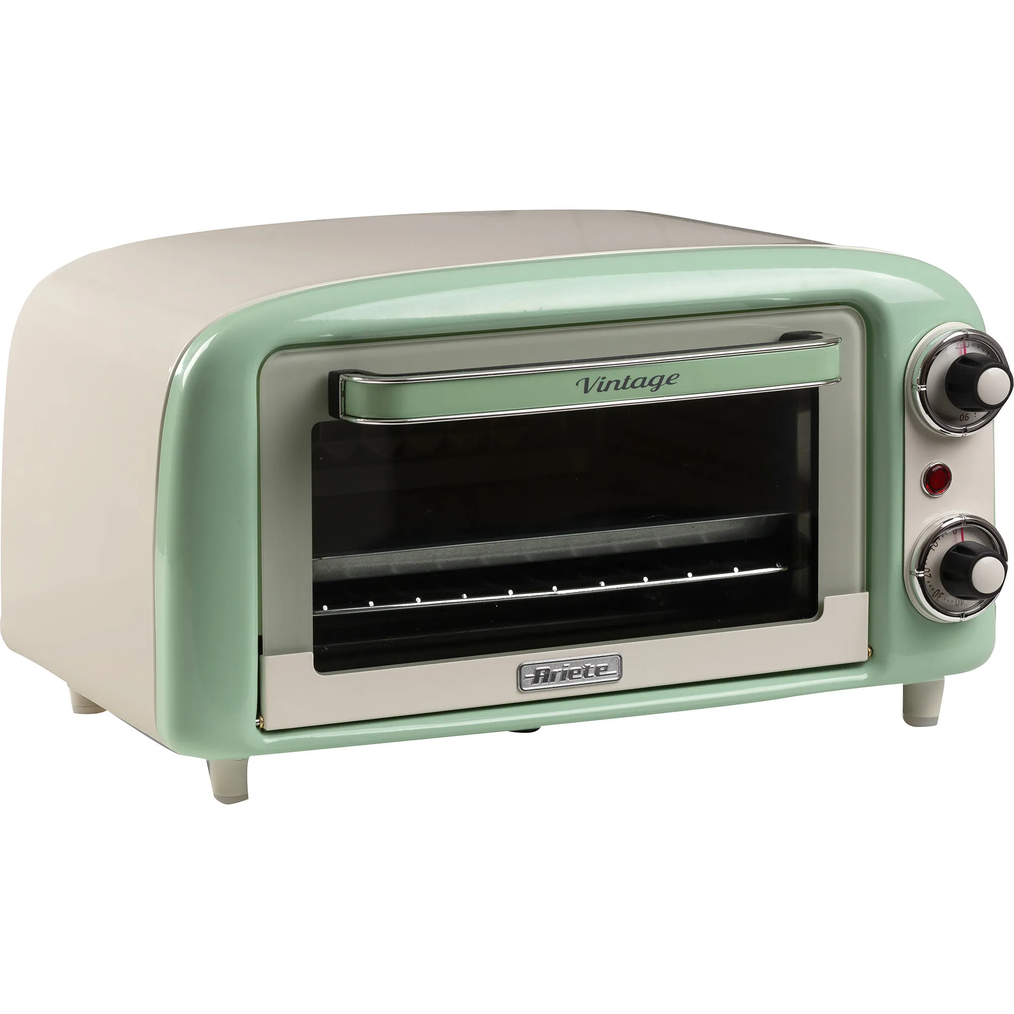 3919 Forno Elettrico Vintage, 800W, Capacità 10L, Doppio vetro, Retrò, Verde, Mini forno