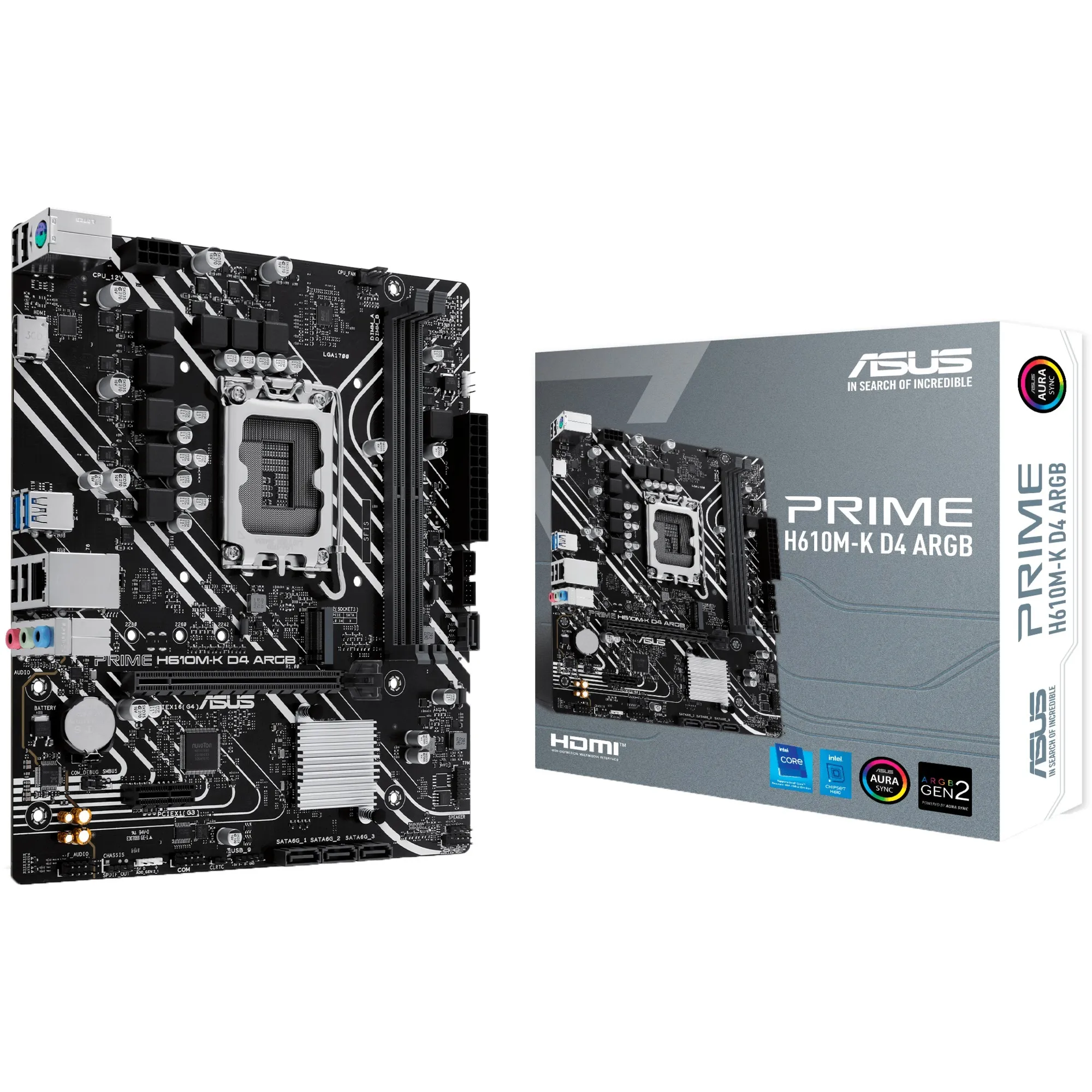 PRIME H610M-K D4 ARGB Intel H610 LGA 1700 micro ATX, Scheda madre