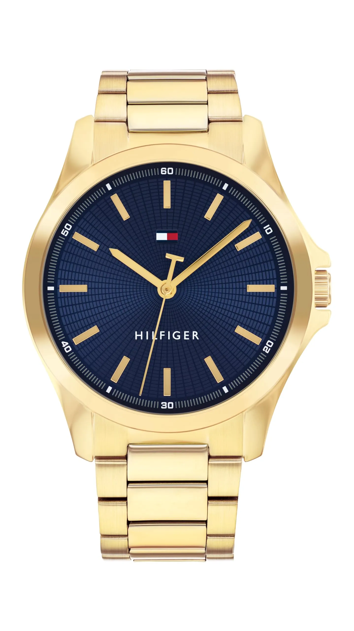 Tommy Hilfiger Orologio con Movimento al Quarzo a Tre Lancette da Uomo con Cinturino in Acciaio Inossidabile di Colore Dorato - 1710679, Gold